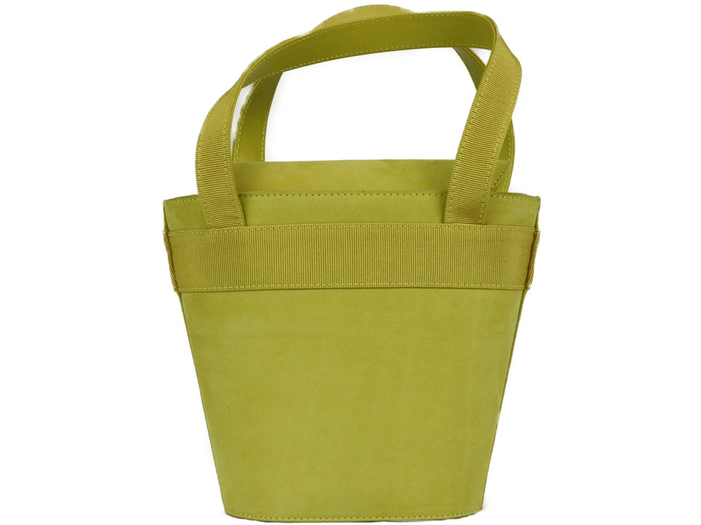Salvatore Ferragamo Bucket Rion Vara Yellow Handbag Bag Suede